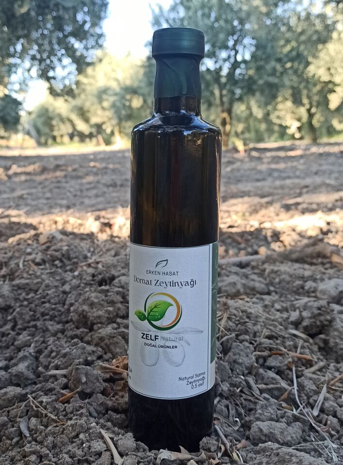 500 Ml Domat Erken Hasat Soğuk Sıkım Natürel Sızma Zeytinyağı | ZELFnatural
