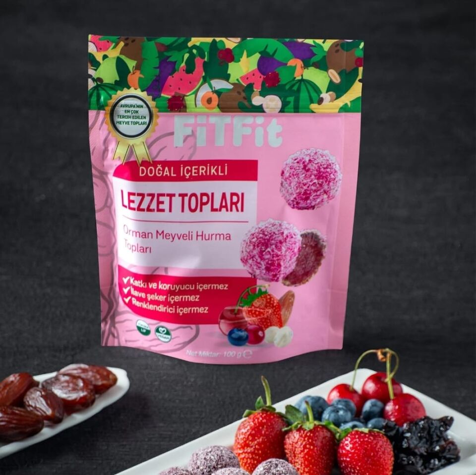 Mix Paket Dolgulu Hurmalı Meyve Topları Glutensiz ve Doğal Sağlıklı Atıştırmalık 100GR X 10 ADET
