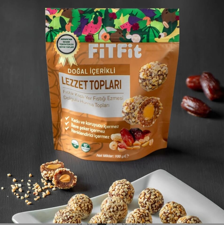 Mix Paket Dolgulu Hurmalı Meyve Topları Glutensiz ve Doğal Sağlıklı Atıştırmalık 100GR X 10 ADET