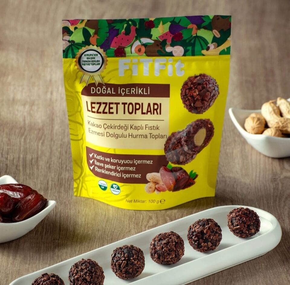 Mix Paket Dolgulu Hurmalı Meyve Topları Glutensiz ve Doğal Sağlıklı Atıştırmalık 100GR X 10 ADET