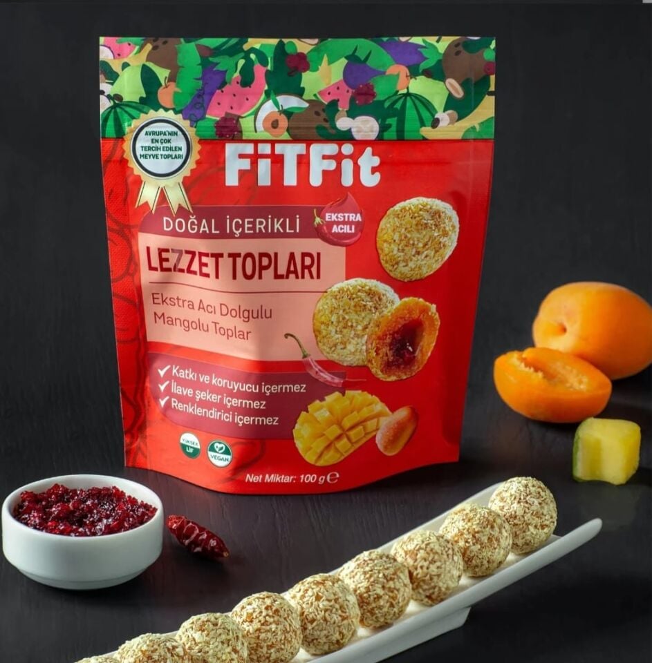 Mix Paket Dolgulu Hurmalı Meyve Topları Glutensiz ve Doğal Sağlıklı Atıştırmalık 100GR X 5 ADET