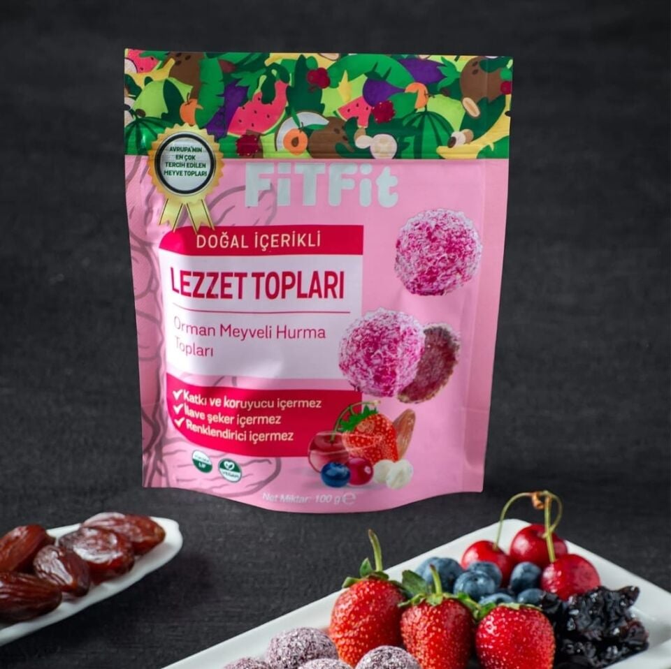 Mix Paket Dolgulu Hurmalı Meyve Topları Glutensiz ve Doğal Sağlıklı Atıştırmalık 100GR X 5 ADET