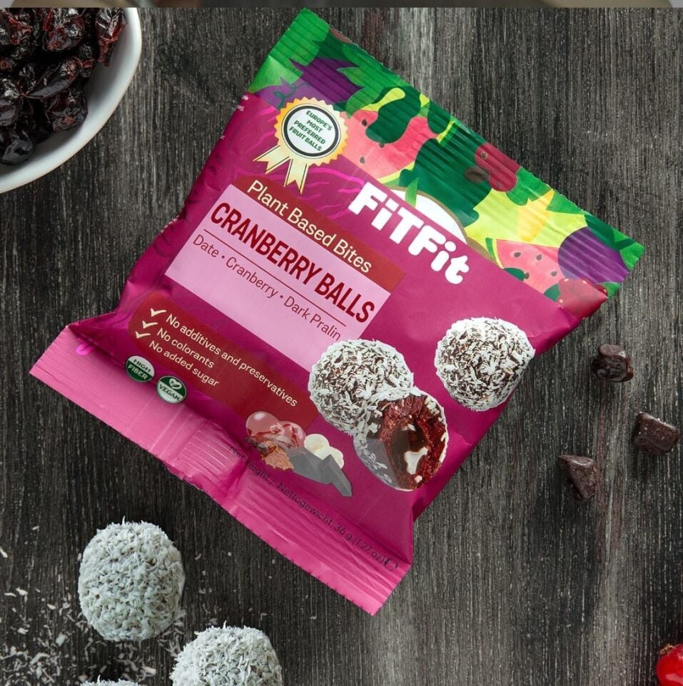 FitFit Cranberry Meyve Topları Glutensiz Doğal Atıştırmalık 36gr X 15 ADET