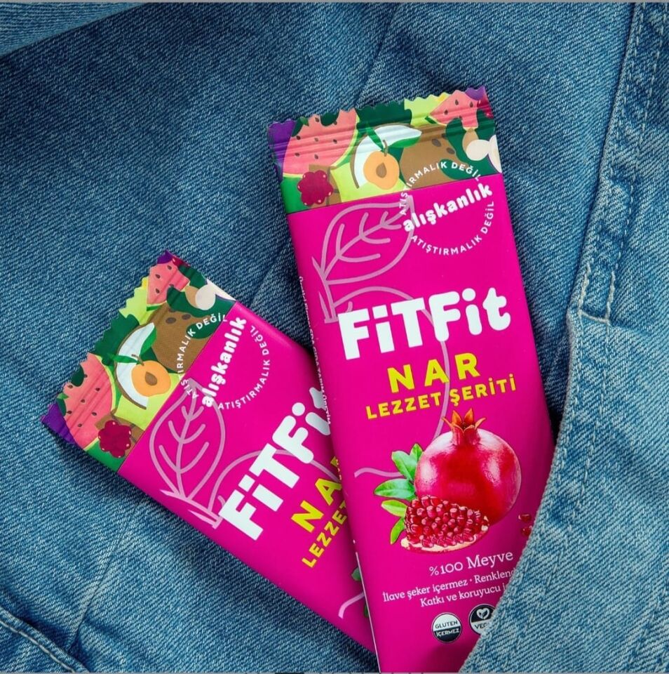 FitFit Nar Meyve Pestili Glutensiz ve Doğal Meyve Atıştırmalığı 14GR X 24 ADET
