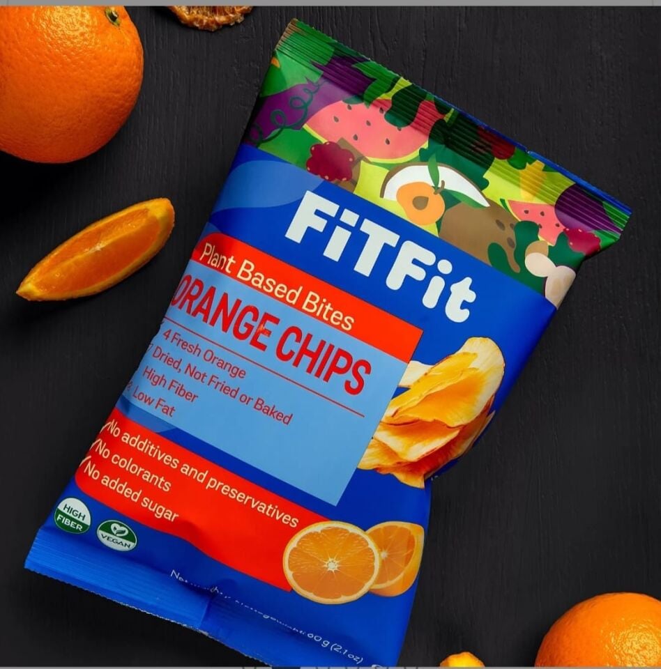 FitFit Portakal Meyve Cipsi Glutensiz ve Doğal Atıştırmalık 60gr X 10 ADET