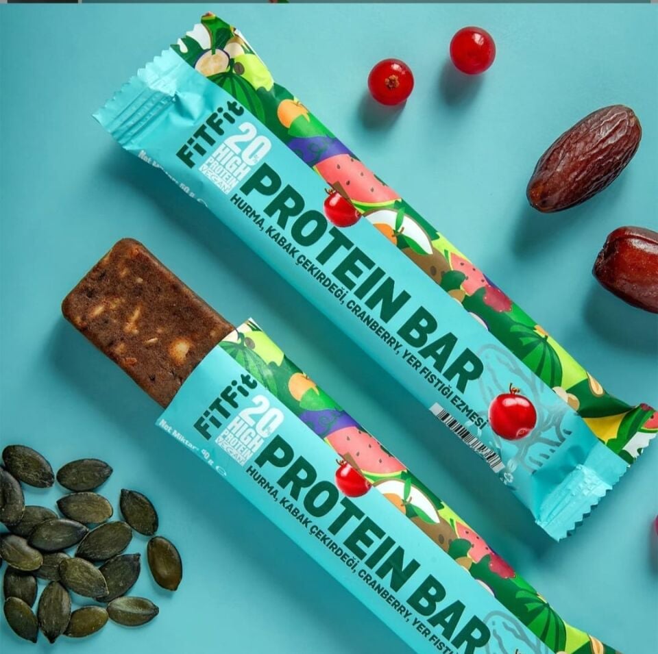 FitFit Protein Bar Yüksek Proteinli, Glutensiz ve Doğal Atıştırmalık 50GR X 12 ADET