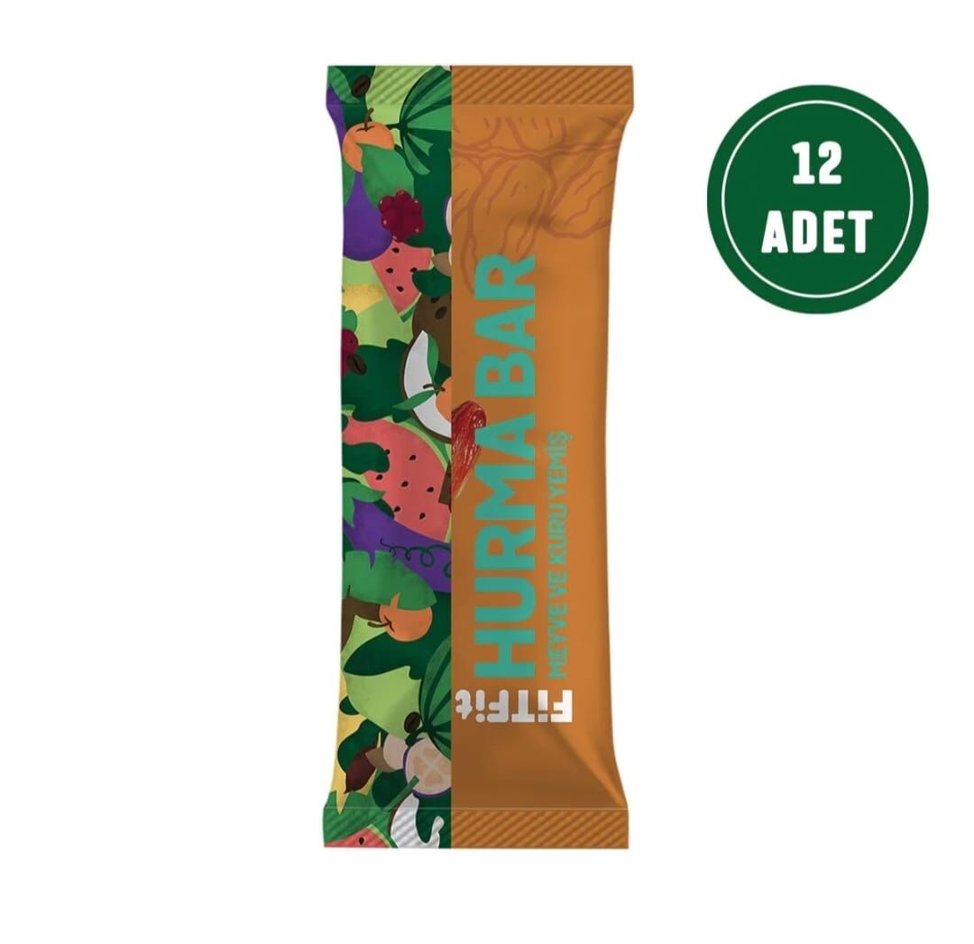 FitFit Fındık Badem ve Hurmalı Meyve Barı Glutensiz Doğal Atıştırmalık 35GR X 12 ADET