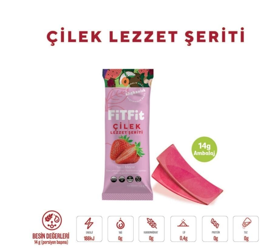 FitFit Çilek Meyve Pestili 14GR