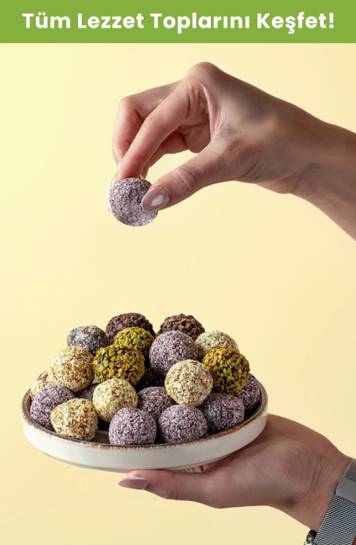 FitFit Antep Fıstıklı ve Fıstık Ezmesi Dolgulu Hurmalı Meyve Topları, Doğal Atıştırmalık 36 gr X 5 ADET