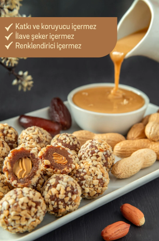 Lezzet Topu Mix Paket Dolgulu Hurma Meyve Topları Doğal Sağlıklı Atıştırmalık 100 gr X 5 ADET