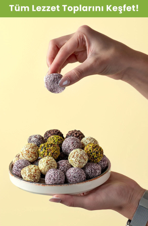 FiTFit Doğal İçerikli Lezzet Topları | Ekstra Acı Dolgulu Mangolu Hurma Meyve Topları 100 gr X 5 ADET