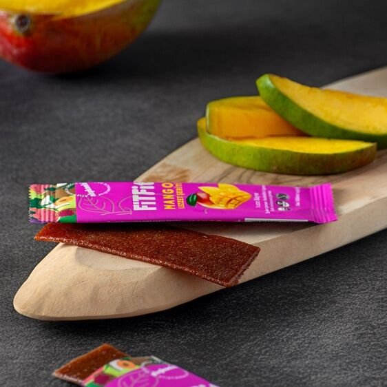 FiTFit Mango Lezzet Şeriti | Doğal Meyve Pestili Şekersiz Sağlıklı Atıştırmalık 14 gr x 6 ADET