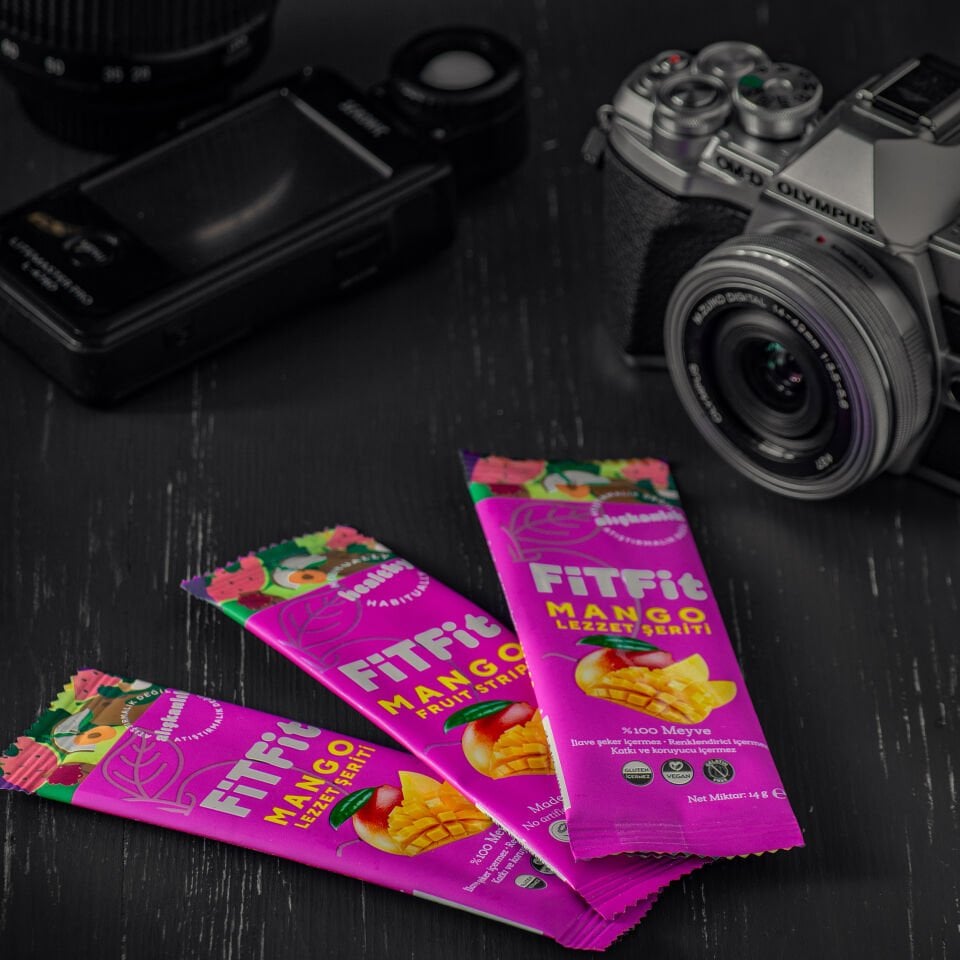 FiTFit Mango Lezzet Şeriti | Doğal Meyve Pestili Şekersiz Sağlıklı Atıştırmalık 14 gr x 6 ADET