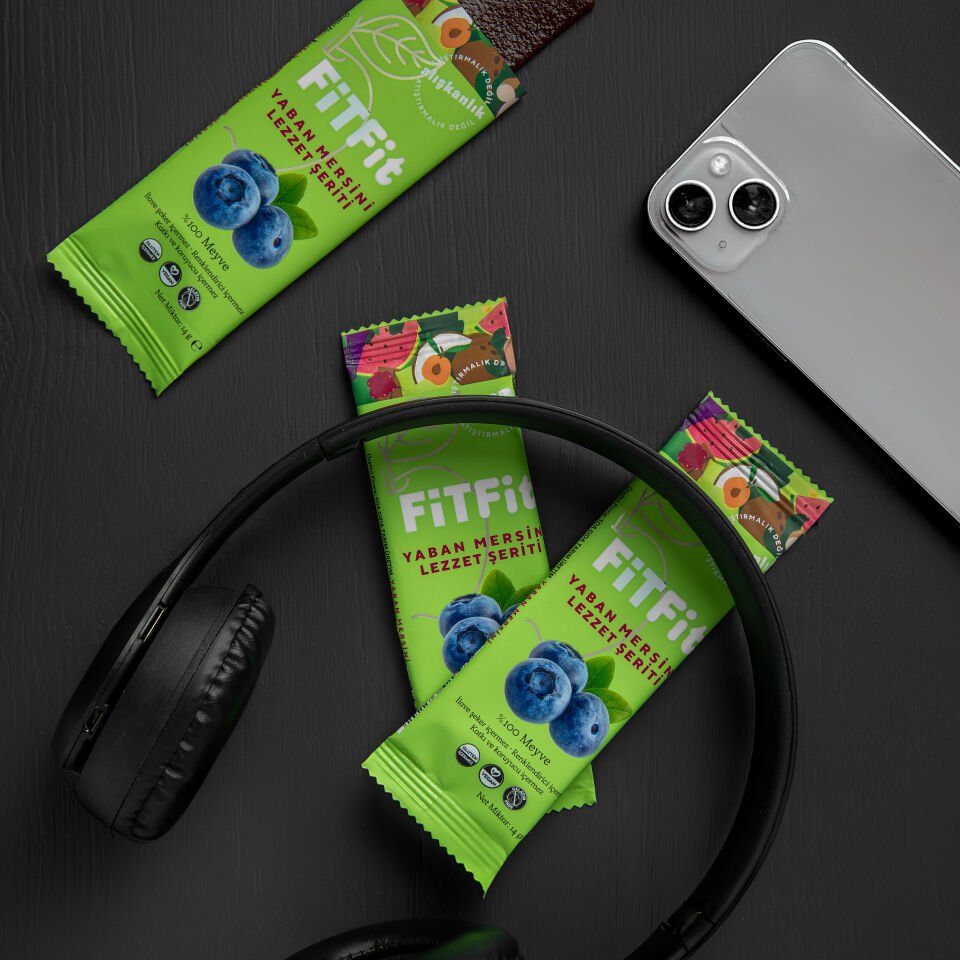 FiTFit Yaban Mersini Lezzet Şeriti | Doğal Meyve Pestili Şekersiz Sağlıklı Atıştırmalık 14 gr x 6 ADET