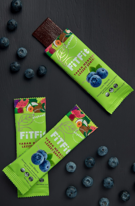FiTFit Yaban Mersini Lezzet Şeriti | Doğal Meyve Pestili Şekersiz Sağlıklı Atıştırmalık 14 gr x 6 ADET