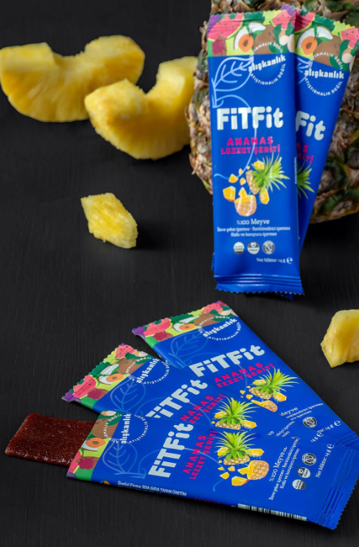 FitFit Ananas Meyve Pestili Glutensiz ve Doğal Meyve Atıştırmalığı 14 gr X 6 ADET