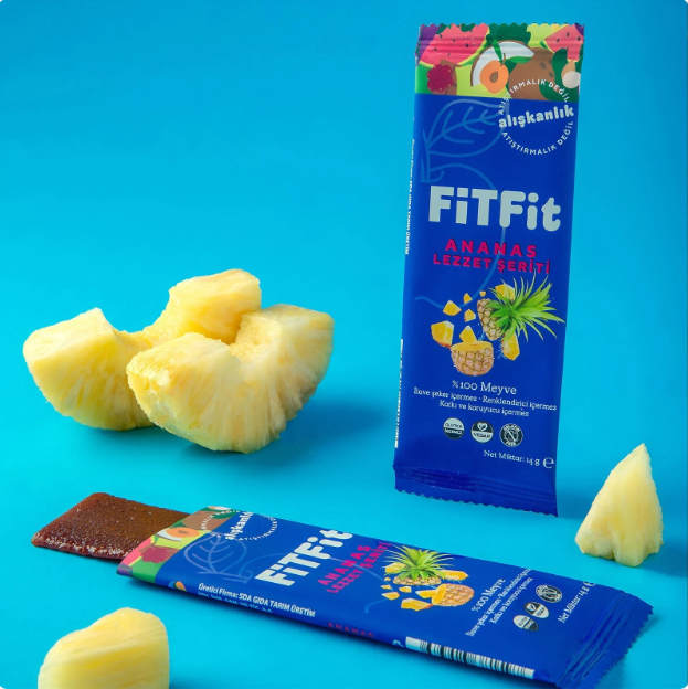 FitFit Ananas Meyve Pestili Glutensiz ve Doğal Meyve Atıştırmalığı 14 gr X 6 ADET