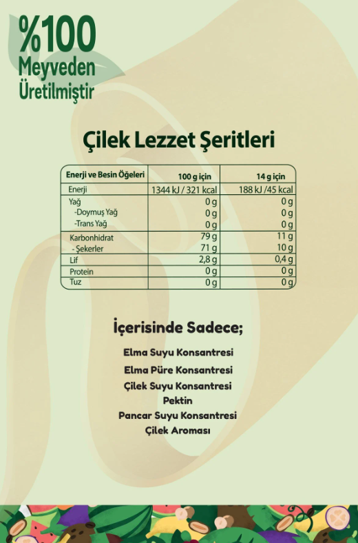 Lezzet Şeriti Mix Paket Meyve Pestili Doğal Meyveli Sağlıklı Atıştırmalık 14 gr x 6 ADET