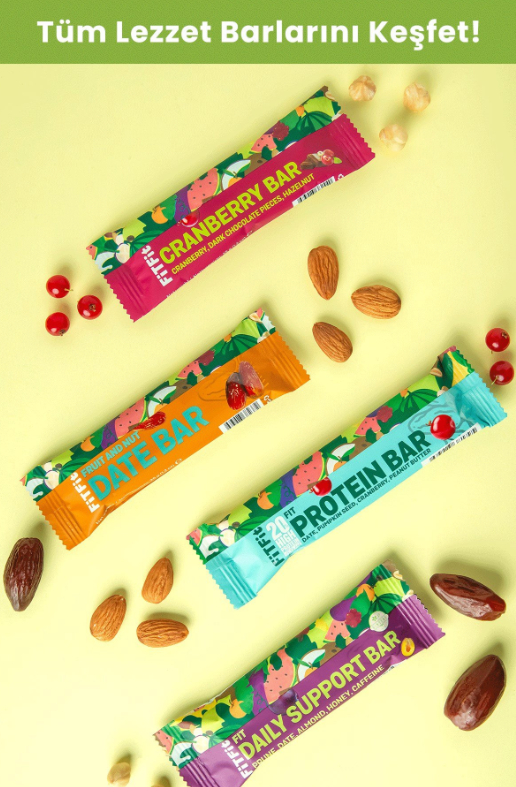 Cranberry Bar | Bitter Çikolatalı Fındıklı, İlave Şekersiz Atıştırmalık 35 gr x 3 ADET